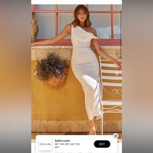 MIRIAM ON-OFF SHOULDER MIDI DRESS WHITE SIZE MEDIUM NEVER WORN SELFIE LESLIE